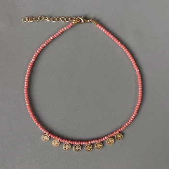Boemski stil lepe obesek choker pribor gladko kristalno kroglice beaded ogrlica za ženske vsestranski vratu nakit darila