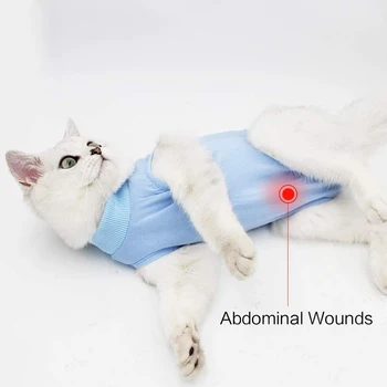 Bombaž Fiziološke Žival Po Operaciji Oblačila Anti-lizanje Recovery Rane Varstvo Telovnik Dihanje Mačka Sanitarne Jumpsuits