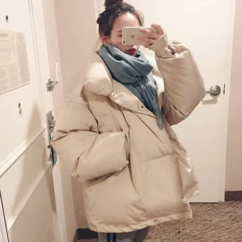 Bombaž-padded jakna ženske jeseni in pozimi plašč zgosti novo študent bombaž-oblazinjeni suknjič korejski svoboden bf kratek kruh obleko