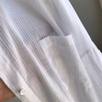 Bombaž Priložnostne Bela Sunproof Bluzo Ženske 2018 Poletje Ženske Dolg Rokav Beli Dresi Bluzo Visoke kakovosti Urad Bluzo Vrhovi