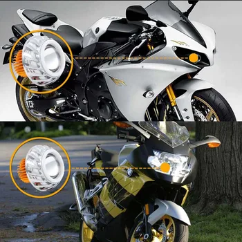 BOZXRX 1PC Angel Eyes Hudič motorno kolo LED Luči Čip Krog Angel Eyes Motocikel Žarometi Žaromet Motocikla Projektor