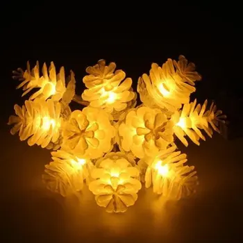 Božič Borovih Storžkov Niz LED Luči Baterija Upravlja Pravljice Luči Notranja Zunanja Dekoracija za Dom Stranka Poročni Vrt