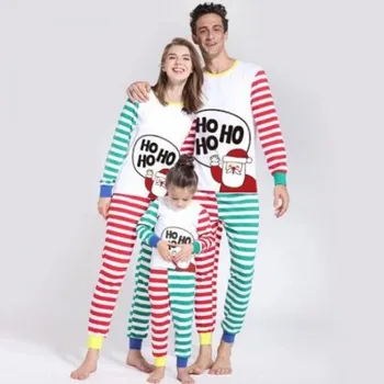Božič Družinski Pižamo Oblačila Sklop Santa Claus Družino Ujemanje Oblačila 2020 Božič Odrasli Otroci Pižame komplet Dojenček Romper Sleepwear