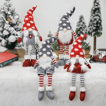 Božič Elf Dekoracijo Ročno Trak Sedel Stoji Gnome Švedski Lutka Igrača