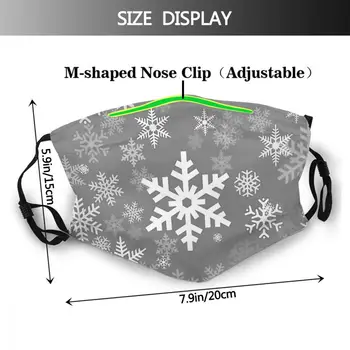 Božič Letnega Festivala Varstvo Masko Snežinke Vzorcem V Sivo Stroj Unisex Obrazne Maske Z Filtri Respirator