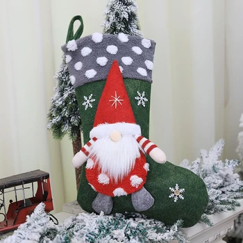 Božič Nogavice, Nogavica Gnome Lutka Božič Drevo Sladkarije Darilo Vrečko Obesek Visi Doma Dekor Ornament