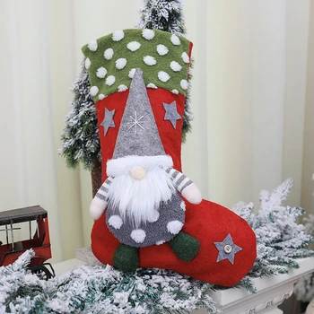 Božič Nogavice, Nogavica Gnome Lutka Božič Drevo Sladkarije Darilo Vrečko Obesek Visi Doma Dekor Ornament