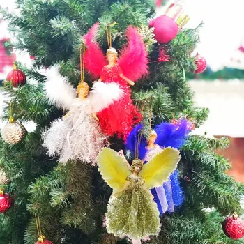 Božič Pero Angel Doll Visi Xmas Tree Okraski, Obeski Doma Dekor Božič Okraski Srečno Novo Leto рождество