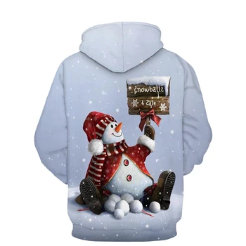 Božič Santa Claus Moški ženski pulover s kapuco 3D Tiskanje Hooded Majica Pade Pozimi Moda Snežaka Kapičastih Pulover, Oblačila