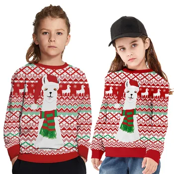 Božič starši-otrok, Oblačila Družino Ujemanje Puloverji Pleteni Oblačila Mamica in jaz, Mati, Hči Pižamo Družino Obleke
