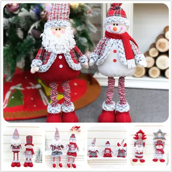 Božični Okraski Božič Dolgo Raztegljivi Noge,Santa Plišastih Lutka Darilo, Nastavljiv Sneg Klobuk, Počitniških Domov Okraski Stranka