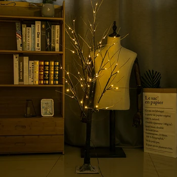 Božični okraski za dom LED Breza Sneg Drevo Lučka noč svetlobe, Festival Sodobne Zaprtih Počitnice Pravljice EU NAS Plug