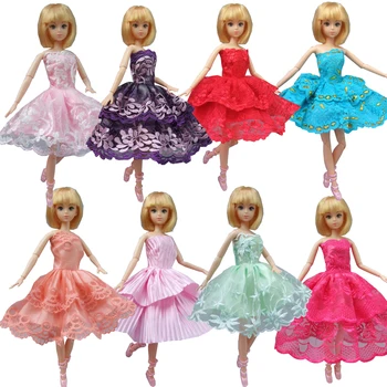 Brezplačna dostava 5sets/veliko Ročno izdelan modni kratko obleko Za Barbie Lutka obleko baby dekle rojstni dan, novo leto predstavi za otroke