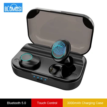 Brezžična tehnologija Bluetooth 5.0 Slušalke Slušalke TWS Stereo Zvok Čepkov S 3000 mAh Veliko Polnjenje Primeru Dotik in Nadzor Slušalke