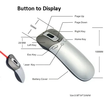 Brezžične miške Prst, Zrak, Mouse Laser za Poslovne Poučevanja PPT Govora Daljinski upravljalnik Laserski kazalnik Iro Zaznavanja Gravitacije Igre