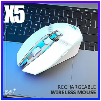 Brezžični Igralne Miške za Polnjenje 500mAh Baterija, Bluetooth 3.0+5.0+2.4 G Miško Nastavljiv DPI za Mac Laptop PC Gaming Miška