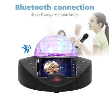 Brezžični Mikrofon za Bluetooth Zvočnik Mobilne Karaoke Predvajalnik Črno 20W SDRD Zvočniški Komplet Črno Zlato Roza Predvajanje Glasbe