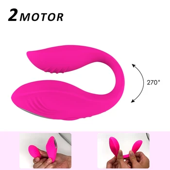 Brezžični U Tip Vibrator Odraslih Igrače Za Pare, USB Polnilne Dvojno Vibratorji G Spot Stimulator massager Sex Igrača Za Ženske