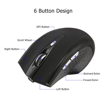 Brezžično Miško Bluetooth Miška 3.0 1600dpi Nastavljiva Ergonomska Igralec Miške za Polnjenje Izključite Miška Z Zapestje Ostali Mouse Pad