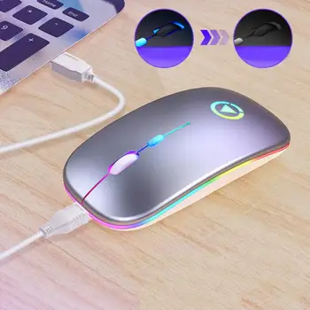 Brezžično Miško RGB Bluetooth Računalniško Miško Tiho Polnjenje Ergonomska Miška Z LED Osvetljen USB Optični Miške Za Prenosni RAČUNALNIK