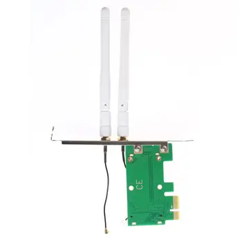 Brezžično Wifi Omrežje, Kartico Mini PCI-E PCI-E 1X Namizje Adapter + 2 Antene