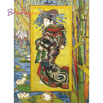 BRISTLEGRASS Lesena Sestavljanka 500 1000 Kos Japonsko Slikarstvo Courtesan Vincent van Gogh Izobraževalne Igrače Zbirateljskih Dekor