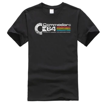 C64 SID Amiga 8-bitni Commodore 64 Mens T Shirt LGBT Mavrični Logo Priložnostne Vrhovi T Shirt Posadke Vratu Jeseni Čistega Bombaža Ulične