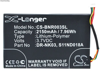 Cameron Kitajsko 2150mAh Baterije DR-NK03, MLP305787, S11ND018A za Barnes & Noble BNRV300,BNTV350,Kotiček Preprost Dotik, Preprost Dotik 6