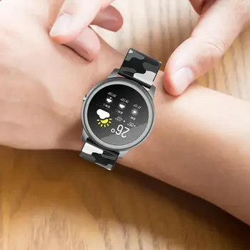 Camo Silikonski Trak Za Samsung Galaxy Watch 46mm 42mm Prikrivanje, Silikonski Trak Za Galaxy Watch Aktivna 2 1 S3 S Črno Sponke