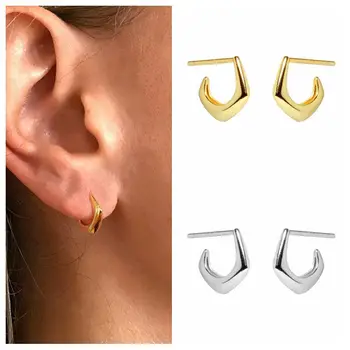 CANNER 925 Sterling Srebro Osebno C-oblikovani Žrebec Uhani Za Ženske Zlata Barva Piercing Uhan Earings Nakit pendientes