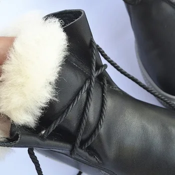Careaymade-Zimske plus volne ovčje krzno integrirano toplo, sneg Martin ravno čevlji, debele edini visokih sani-dokazilo ženske čevlje