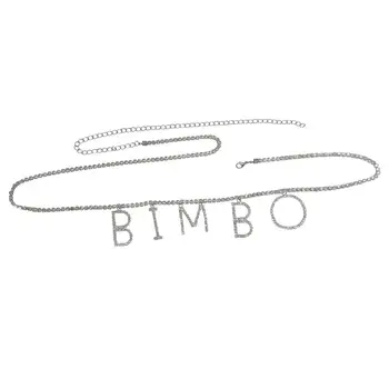 Celotno Nosorogovo Nakit Telo Pismo Pasu Verige za Ženske BIMBO Punk Seksi Kristalno pasu Pasu Telo, Trebuh Nakit