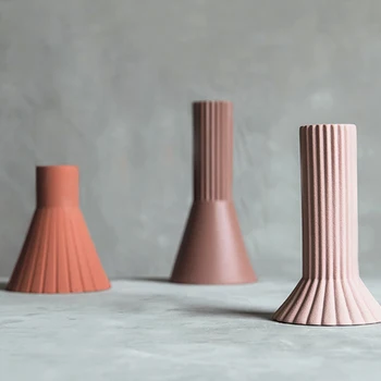 Cement vaza silikonsko plesni vaza vaza plesni dnevna soba dekoracijo geometrijo line design konkretnih obrti silikonsko plesni