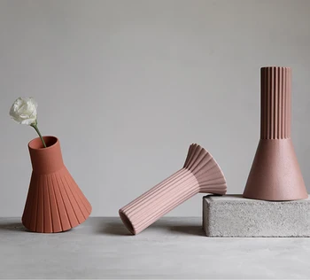 Cement vaza silikonsko plesni vaza vaza plesni dnevna soba dekoracijo geometrijo line design konkretnih obrti silikonsko plesni