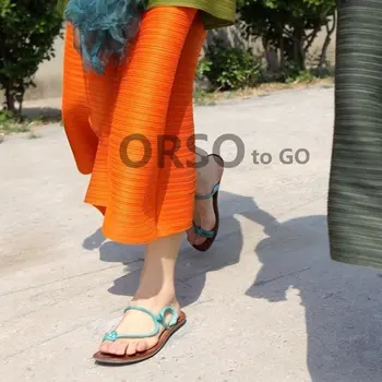 Changpleat Pomlad Nove Ženske Širok noge hlače Miyak Naguban Modno Oblikovanje Ohlapne Velikosti Trdna Elastični pas Ženske Hlače Tide