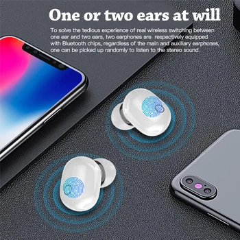 Cigfun Brezžične Slušalke Bluetooth 5.0 Slušalke TWS Mini HI-fi V uho Športne Slušalke Nepremočljiva Čepkov 1800mAh Slušalke, Mikrofon