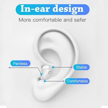 Cigfun Brezžične Slušalke Bluetooth 5.0 Slušalke TWS Mini HI-fi V uho Športne Slušalke Nepremočljiva Čepkov 1800mAh Slušalke, Mikrofon