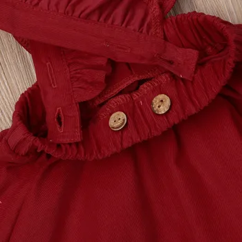 Citgeett Poletje Novorojenega Dojenčka Baby Toddler Dekleta Ruffle Trak Krilo Splošno Barva Rdeča Lepe Obleke
