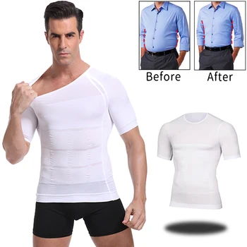Classix Moški Body Toning T-Shirt Hujšanje Telesa Oblikovalec Korektivne Držo Trebuh Nadzor Stiskanje Človek Modeliranje Perilo Korzet
