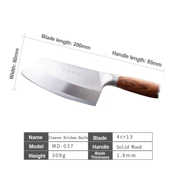 Cleaver Kuhinjski Nož Iz Nerjavečega Jekla, Kuhar, Noži Za Rezanje Zelenjave Mesa Kabelski Nož