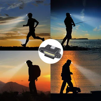 COB Žaromet 4 Načini USB Polnilne Skp Posnetek Svetlobe Indukcijske COB Žaromet Klobuk posnetek svetloba svetilke skp Vgrajeno baterijo Razsvetljavo