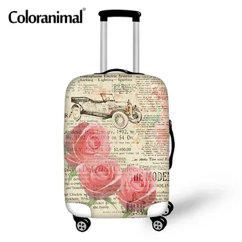 Coloranimal Potovalni Pripomočki Rose Cvjetnim Tiskanja Prtljage Zaščitni Pokrov Z Zadrgo Kovček Prah Pokriva Obleka za 18-30 Palčni