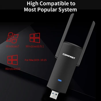 Comfast 924AC USB3.0 1300Mbps 5GHZ 2.4 Ghz Dual Band Dual Antena za Brezžično Wifi Adapter RTL8812BU WiFi LAN Omrežja - Kartica PC Wifi