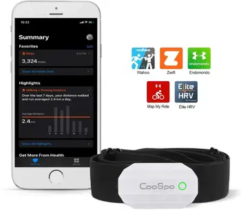 CooSpo Prsih Senzor Srčnega Utripa, Spremljanje Trak Bluetooth4.0 ANT+ Fitnes na Prostem Neprepustna Za Wahoo Garmin Bike Računalnik