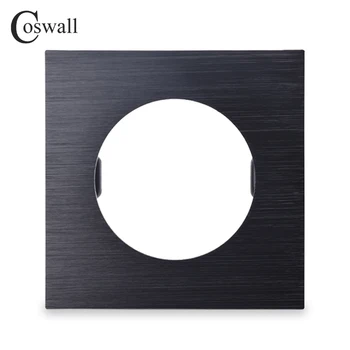 Coswall Razkošno Steno Prazno Ploščo Z Luknjo Za Zbiranje Odhodni Skladu Vitez Črno Aluminijasto Brušena Kovinskih Plošče R12 Serije