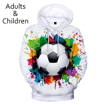 Creative 3D nogomet Nogomet Hoodies Moški Ženske Športne Trenirke Moda Otroci Hoodie Prevelik nogometni navijači, fantje, dekleta, Hoody
