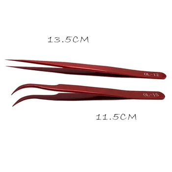 CrownLASH Podaljšanje Trepalnic Pinceta OL-12 OL-15 Plezati Rdeče barve Visoke kakovosti profesionalni kozmetični orodja