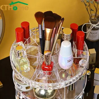 CTHome 360 Stopinj Rotacija, Pregleden Kozmetika Škatla Za Shranjevanje Akril Moda Spin Snemljiv Šminka Velik Make Up Organizator