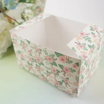Cvetje v razcvetu 10pcs papir Polje 15*10*9 cm Škatle za Shranjevanje, kot je piškotek sladkarije sveča jar poroke, Božič, rojstni dan Darila Pack