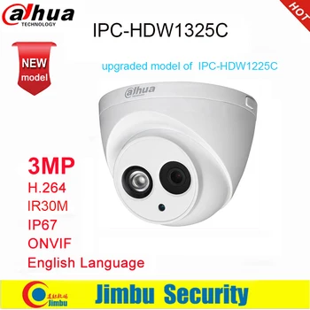 Dahua IP Kamero 3MP IPC-HDW1325C H. 264 IP67 IR30M ONVIF Nadzor Omrežna Dome Kamera 3DNR Dan/Noč